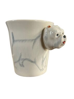 10 oz West Highland Terrier 3D Dog Head Mug Hand Ceramic Westie lover cup